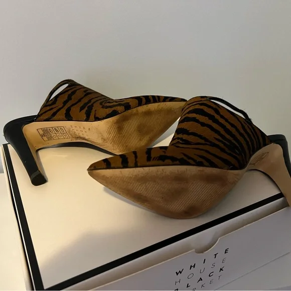 White House Black Market Brown Tiger Print Heels - Picture 3 of 4